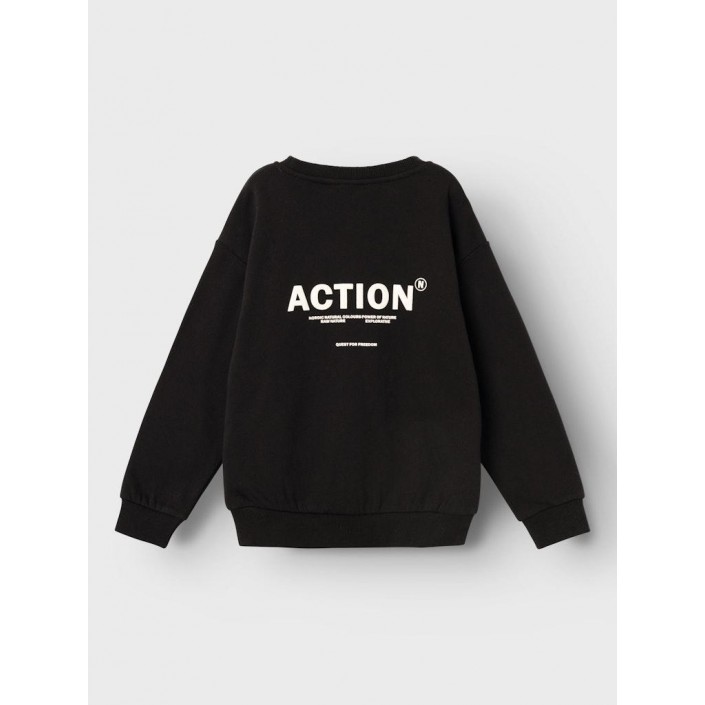 NAME IT KIDS NKMNEFIKS LS RLX SWEAT BRU Black | Freewear NKMNEFIKS LS RLX SWEAT BRU - www.freewear.nl - Freewear