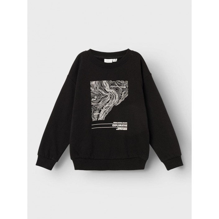 NAME IT KIDS NKMNEFIKS LS RLX SWEAT BRU Black | Freewear NKMNEFIKS LS RLX SWEAT BRU - www.freewear.nl - Freewear