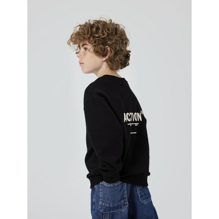 NAME IT KIDS NKMNEFIKS LS RLX SWEAT BRU Black | Freewear NKMNEFIKS LS RLX SWEAT BRU - www.freewear.nl - Freewear