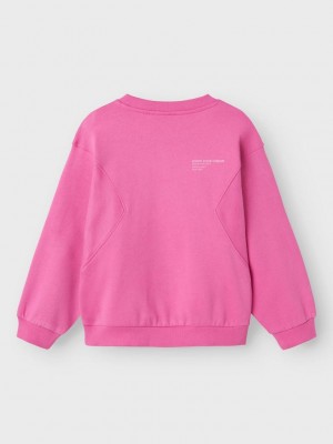 NAME IT KIDS NKFNAKONNI LS RLX SWEAT BRU Phlox Pink | Freewear NKFNAKONNI LS RLX SWEAT BRU - www.freewear.nl - Freewear