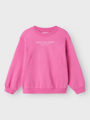 NAME IT KIDS NKFNAKONNI LS RLX SWEAT BRU Phlox Pink | Freewear NKFNAKONNI LS RLX SWEAT BRU - www.freewear.nl - Freewear