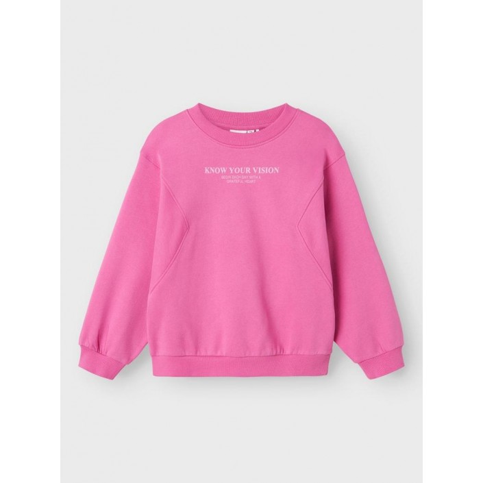 NAME IT KIDS NKFNAKONNI LS RLX SWEAT BRU Phlox Pink | Freewear NKFNAKONNI LS RLX SWEAT BRU - www.freewear.nl - Freewear