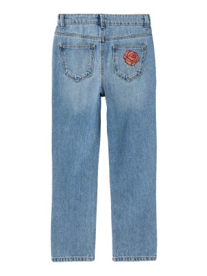 NAME IT KIDS NKFROSE STRAIGHT EMB JEANS 3285-BE Light Blue Denim/ROSE | Freewear NKFROSE STRAIGHT EMB JEANS 3285-BE - www.freewear.nl - Freewear
