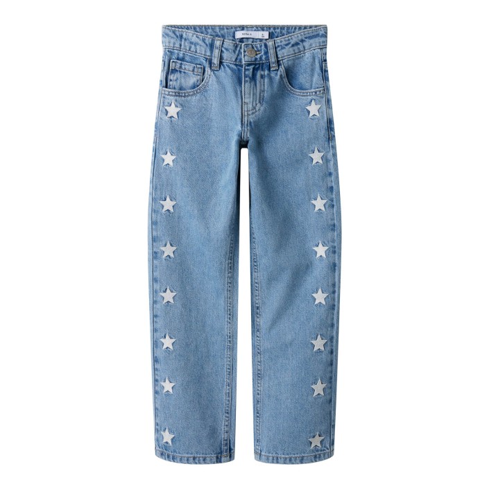 NAME IT KIDS NKFROSE STRAIGHT EMB JEANS 3285-BE Light Blue Denim/STARS | Freewear NKFROSE STRAIGHT EMB JEANS 3285-BE - www.freewear.nl - Freewear