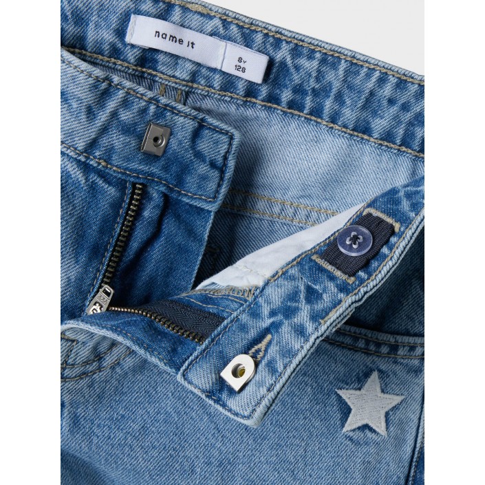 NAME IT KIDS NKFROSE STRAIGHT EMB JEANS 3285-BE Light Blue Denim/STARS | Freewear NKFROSE STRAIGHT EMB JEANS 3285-BE - www.freewear.nl - Freewear