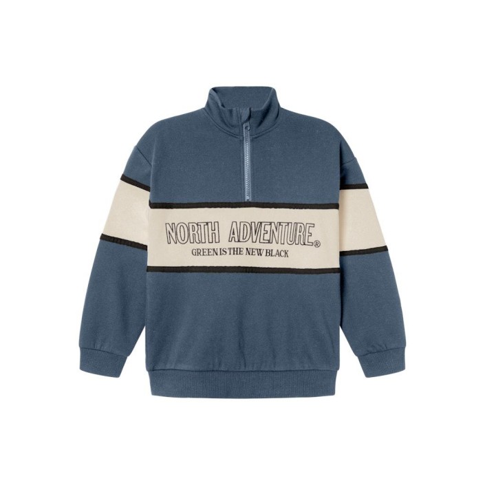 NAME IT KIDS NKMOBORDE LS RLX SWEAT BRU Bering Sea | Freewear NKMOBORDE LS RLX SWEAT BRU - www.freewear.nl - Freewear