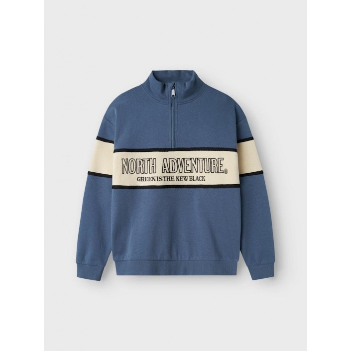 NAME IT KIDS NKMOBORDE LS RLX SWEAT BRU Bering Sea | Freewear NKMOBORDE LS RLX SWEAT BRU - www.freewear.nl - Freewear