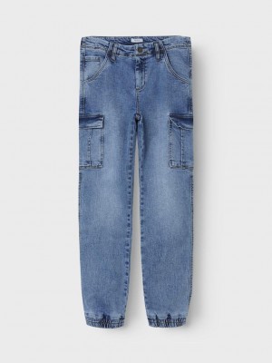 NAME IT KIDS NKMRYAN R CARGO JEANS 3742-MD Medium Blue Denim | Freewear NKMRYAN R CARGO JEANS 3742-MD - www.freewear.nl - Freewear