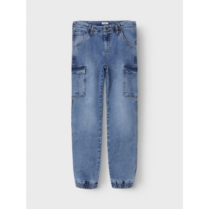 NAME IT KIDS NKMRYAN R CARGO JEANS 3742-MD Medium Blue Denim | Freewear NKMRYAN R CARGO JEANS 3742-MD - www.freewear.nl - Freewear