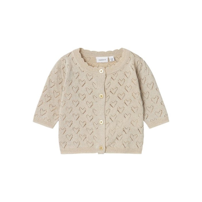 Name It NBFRIGLITTER LS KNIT CARD Frosted Almond | Freewear NBFRIGLITTER LS KNIT CARD - www.freewear.nl - Freewear