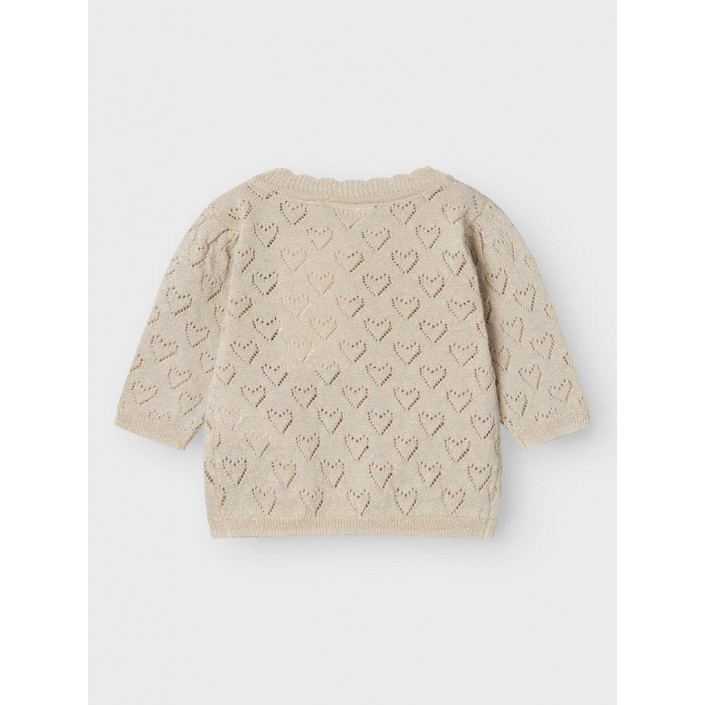 Name It NBFRIGLITTER LS KNIT CARD Frosted Almond | Freewear NBFRIGLITTER LS KNIT CARD - www.freewear.nl - Freewear