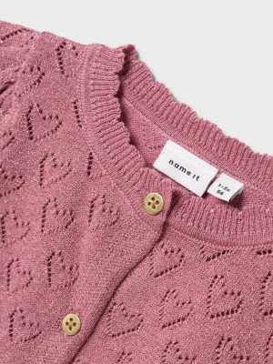 Name It NBFRIGLITTER LS KNIT CARD Mauve Orchid | Freewear NBFRIGLITTER LS KNIT CARD - www.freewear.nl - Freewear