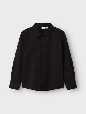 NAME IT KIDS NKMREFRED LS SHIRT Black | Freewear NKMREFRED LS SHIRT - www.freewear.nl - Freewear