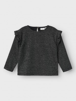 NAME IT MINI NMFROISIN NREG LS TOP Black | Freewear NMFROISIN NREG LS TOP - www.freewear.nl - Freewear