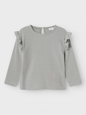 NAME IT MINI NMFROISIN NREG LS TOP Silver | Freewear NMFROISIN NREG LS TOP - www.freewear.nl - Freewear