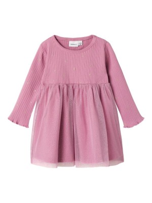 Name It NBFROYANNA LS DRESS Mauve Orchid | Freewear NBFROYANNA LS DRESS - www.freewear.nl - Freewear