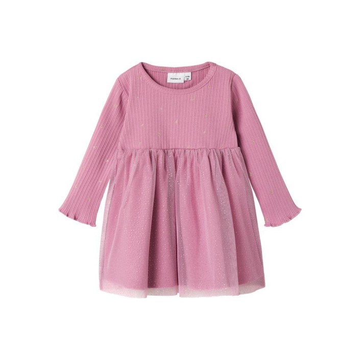 Name It NBFROYANNA LS DRESS Mauve Orchid | Freewear NBFROYANNA LS DRESS - www.freewear.nl - Freewear