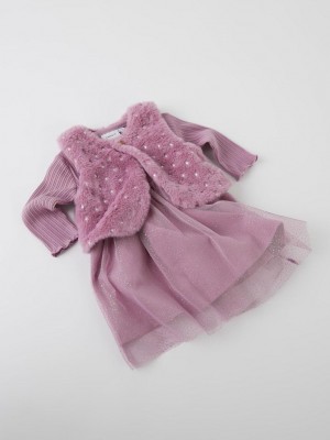 Name It NBFROYANNA LS DRESS Mauve Orchid | Freewear NBFROYANNA LS DRESS - www.freewear.nl - Freewear