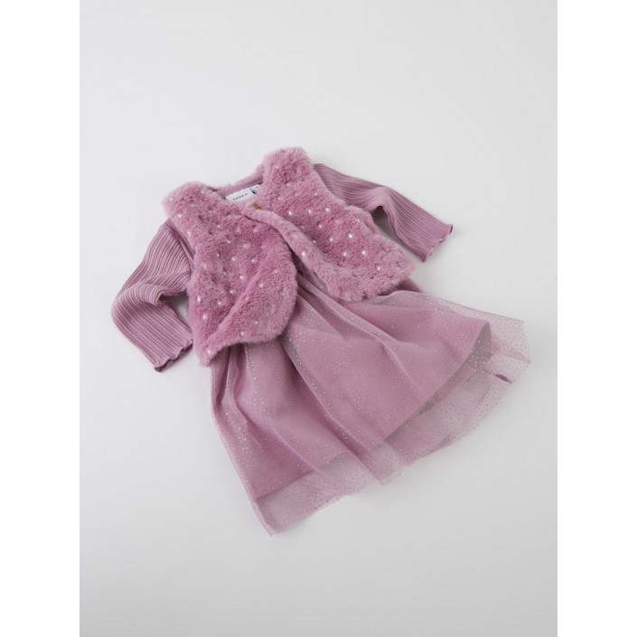 Name It NBFROYANNA LS DRESS Mauve Orchid | Freewear NBFROYANNA LS DRESS - www.freewear.nl - Freewear
