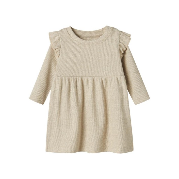 Name It NBFSICLO LS DRESS Gilded Beige | Freewear NBFSICLO LS DRESS - www.freewear.nl - Freewear