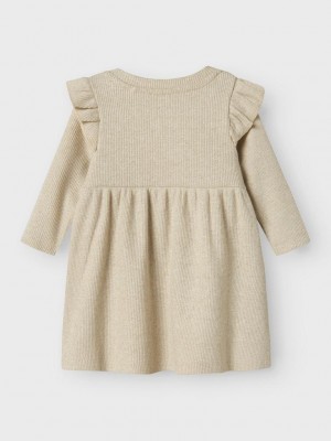 Name It NBFSICLO LS DRESS Gilded Beige | Freewear NBFSICLO LS DRESS - www.freewear.nl - Freewear