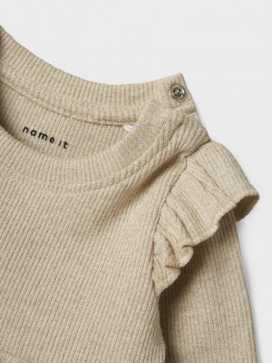 Name It NBFSICLO LS DRESS Gilded Beige | Freewear NBFSICLO LS DRESS - www.freewear.nl - Freewear