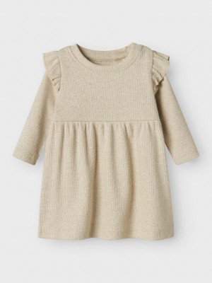 Name It NBFSICLO LS DRESS Gilded Beige | Freewear NBFSICLO LS DRESS - www.freewear.nl - Freewear
