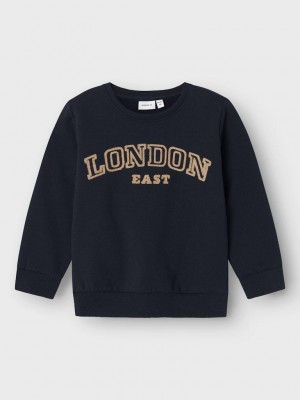 NAME IT MINI NMMRADU NREG SWEAT BRU Dark Sapphire | Freewear NMMRADU NREG SWEAT BRU - www.freewear.nl - Freewear