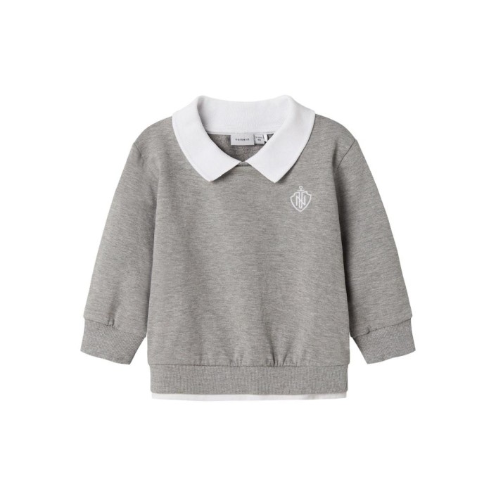 NAME IT MINI NMMRON NREG SWEAT BRU Grey Melange | Freewear NMMRON NREG SWEAT BRU - www.freewear.nl - Freewear