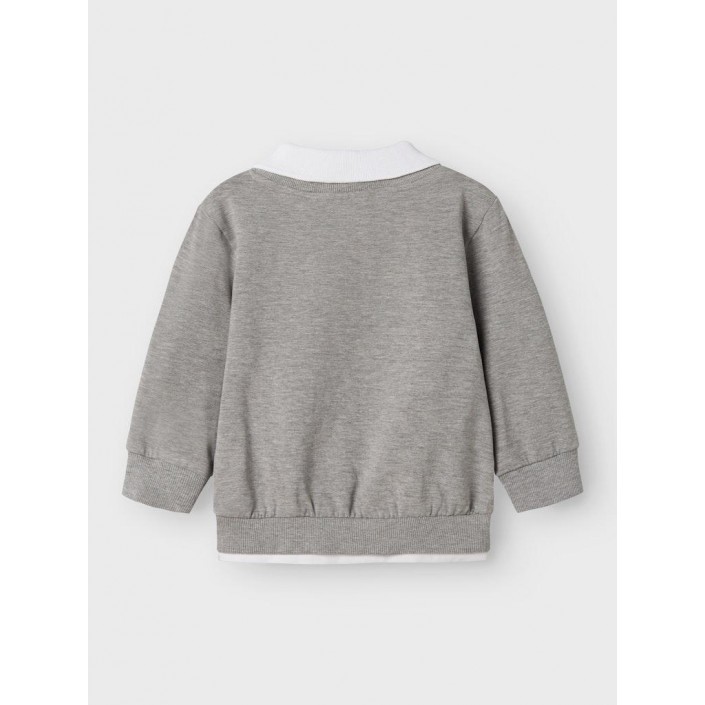 NAME IT MINI NMMRON NREG SWEAT BRU Grey Melange | Freewear NMMRON NREG SWEAT BRU - www.freewear.nl - Freewear