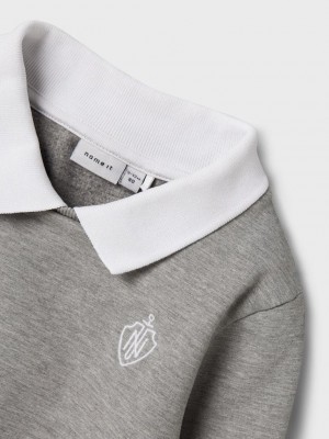 NAME IT MINI NMMRON NREG SWEAT BRU Grey Melange | Freewear NMMRON NREG SWEAT BRU - www.freewear.nl - Freewear