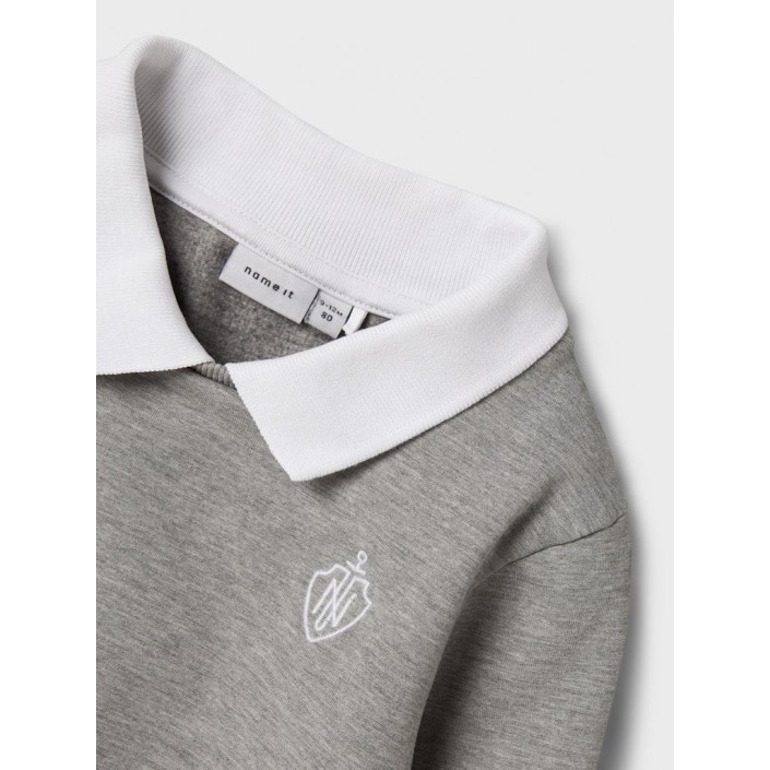 NAME IT MINI NMMRON NREG SWEAT BRU Grey Melange | Freewear NMMRON NREG SWEAT BRU - www.freewear.nl - Freewear