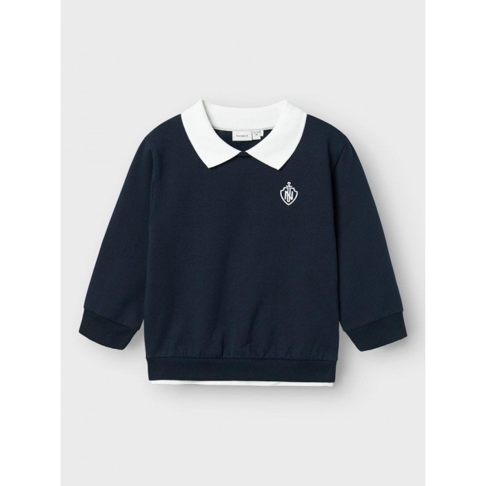 NAME IT MINI NMMRON NREG SWEAT BRU Dark Sapphire | Freewear NMMRON NREG SWEAT BRU - www.freewear.nl - Freewear