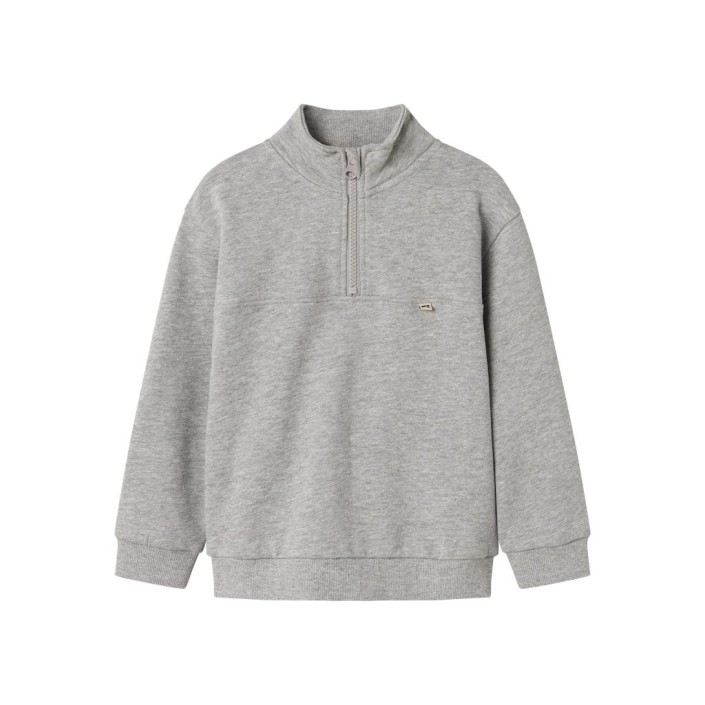 NAME IT MINI NMMSIGMUND NREG SWEAT BRU Grey Melange | Freewear NMMSIGMUND NREG SWEAT BRU - www.freewear.nl - Freewear