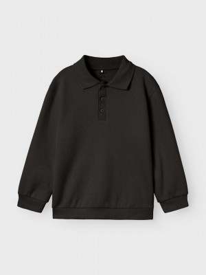 NAME IT KIDS NKMRABBA LS NREG POLO TOP Black | Freewear NKMRABBA LS NREG POLO TOP - www.freewear.nl - Freewear