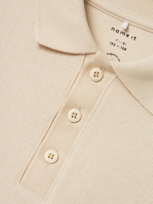 NAME IT KIDS NKMRABBA LS NREG POLO TOP Summer Sand | Freewear NKMRABBA LS NREG POLO TOP - www.freewear.nl - Freewear