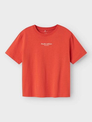 NAME IT KIDS NKMBRODY SS NREG TOP NOOS Paprika/W. JET STREAM PRINT | Freewear NKMBRODY SS NREG TOP NOOS - www.freewear.nl - Freewear