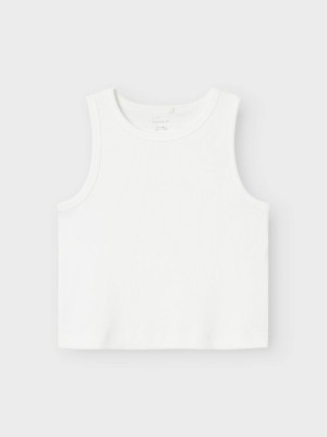 NAME IT KIDS NKFNAKAL SL SHORT TOP NOOS Bright White | Freewear NKFNAKAL SL SHORT TOP NOOS - www.freewear.nl - Freewear