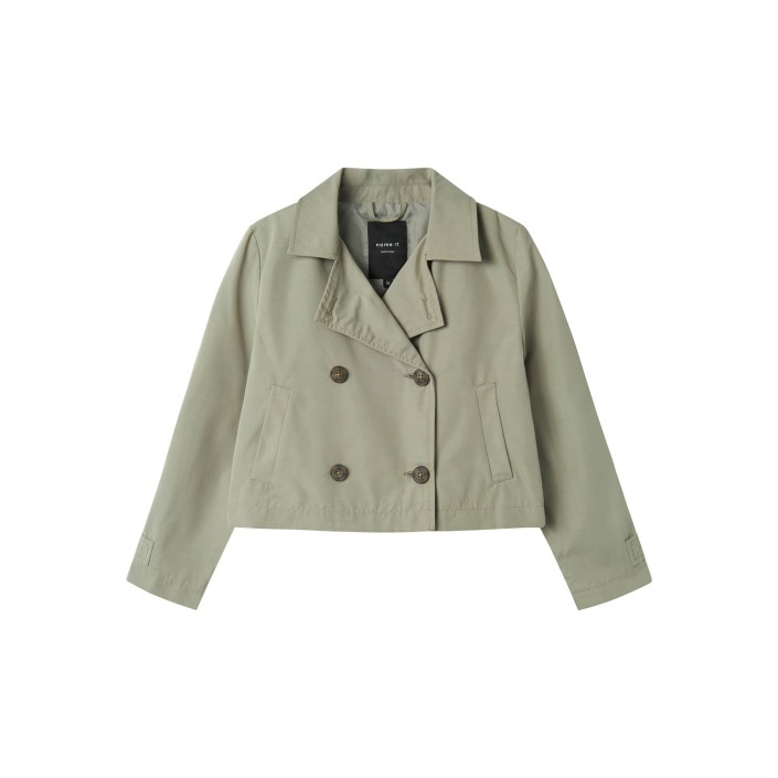 NAME IT KIDS NKFMADELIN TRENCH COAT SHORT Shadow | Freewear NKFMADELIN TRENCH COAT SHORT - www.freewear.nl - Freewear