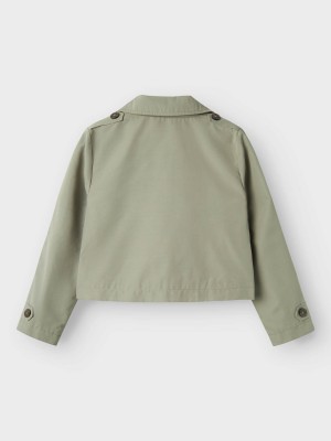 NAME IT KIDS NKFMADELIN TRENCH COAT SHORT Shadow | Freewear NKFMADELIN TRENCH COAT SHORT - www.freewear.nl - Freewear
