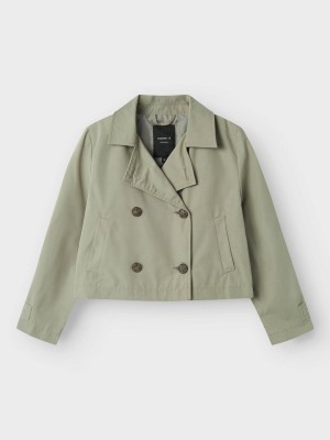 NAME IT KIDS NKFMADELIN TRENCH COAT SHORT Shadow | Freewear NKFMADELIN TRENCH COAT SHORT - www.freewear.nl - Freewear
