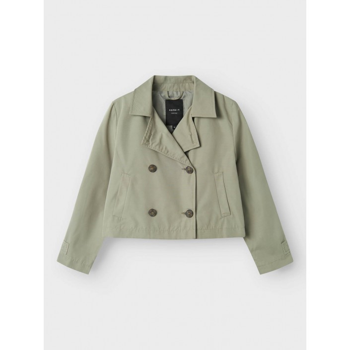 NAME IT KIDS NKFMADELIN TRENCH COAT SHORT Shadow | Freewear NKFMADELIN TRENCH COAT SHORT - www.freewear.nl - Freewear