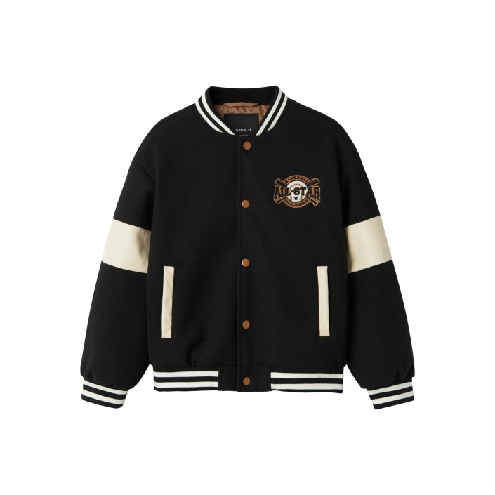 NAME IT KIDS NKMMIKADO VARSITY JACKET Black | Freewear NKMMIKADO VARSITY JACKET - www.freewear.nl - Freewear