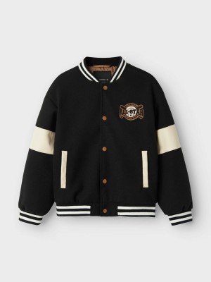NAME IT KIDS NKMMIKADO VARSITY JACKET Black | Freewear NKMMIKADO VARSITY JACKET - www.freewear.nl - Freewear