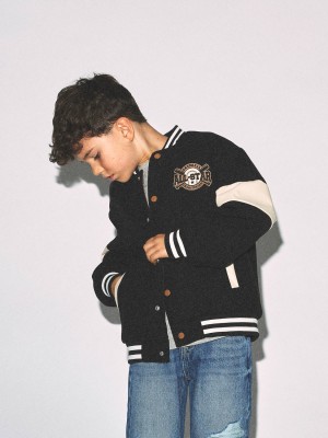 NAME IT KIDS NKMMIKADO VARSITY JACKET Black | Freewear NKMMIKADO VARSITY JACKET - www.freewear.nl - Freewear