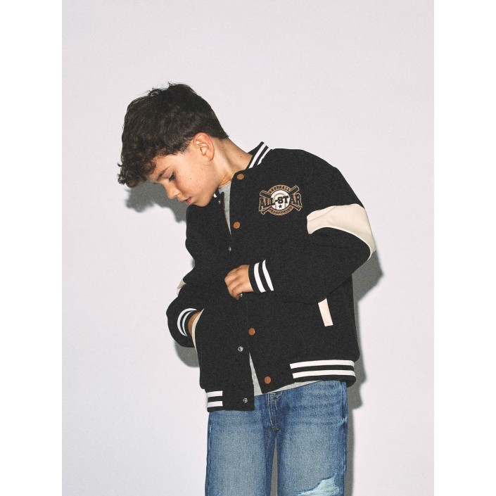 NAME IT KIDS NKMMIKADO VARSITY JACKET Black | Freewear NKMMIKADO VARSITY JACKET - www.freewear.nl - Freewear
