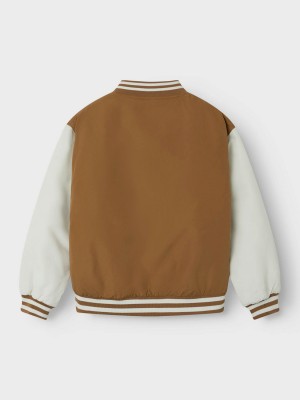 NAME IT KIDS NKMMAINS VARSITY JACKET Toasted Coconut | Freewear NKMMAINS VARSITY JACKET - www.freewear.nl - Freewear