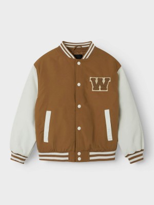 NAME IT KIDS NKMMAINS VARSITY JACKET Toasted Coconut | Freewear NKMMAINS VARSITY JACKET - www.freewear.nl - Freewear