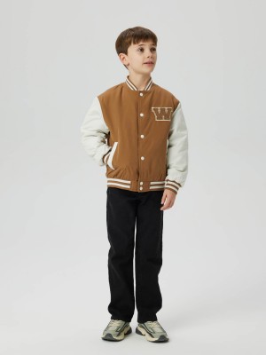 NAME IT KIDS NKMMAINS VARSITY JACKET Toasted Coconut | Freewear NKMMAINS VARSITY JACKET - www.freewear.nl - Freewear
