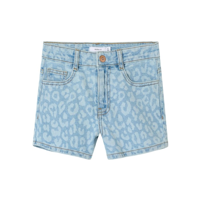NAME IT KIDS NKFROSE MOM HW AOP DNM SHORTS 1016-: Light Blue Denim/LEO | Freewear NKFROSE MOM HW AOP DNM SHORTS 1016-: - www.freewear.nl - Freewear